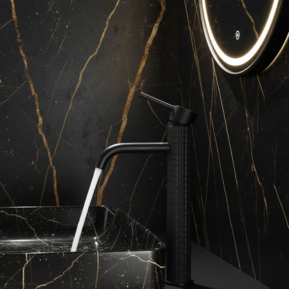 Hoge wastafelkraan Angelica - Mat zwart - 30,5 × 5,5 × 19 cm