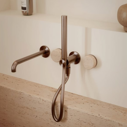 Inbouw mengkraan – Sorrento – Rome Travertine – Gun metal grey