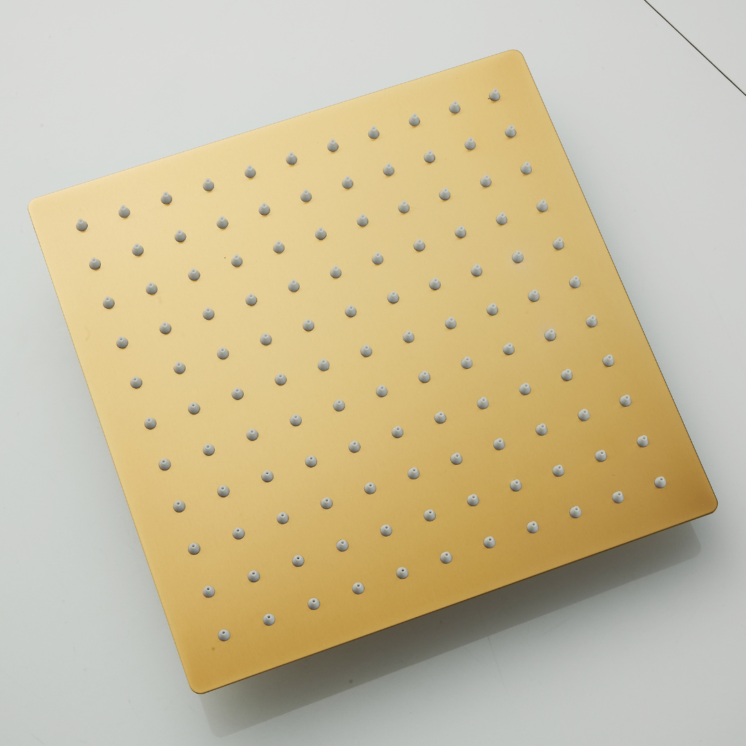 Thermostatische Inbouw Regendoucheset - Carla - Geborsteld goud