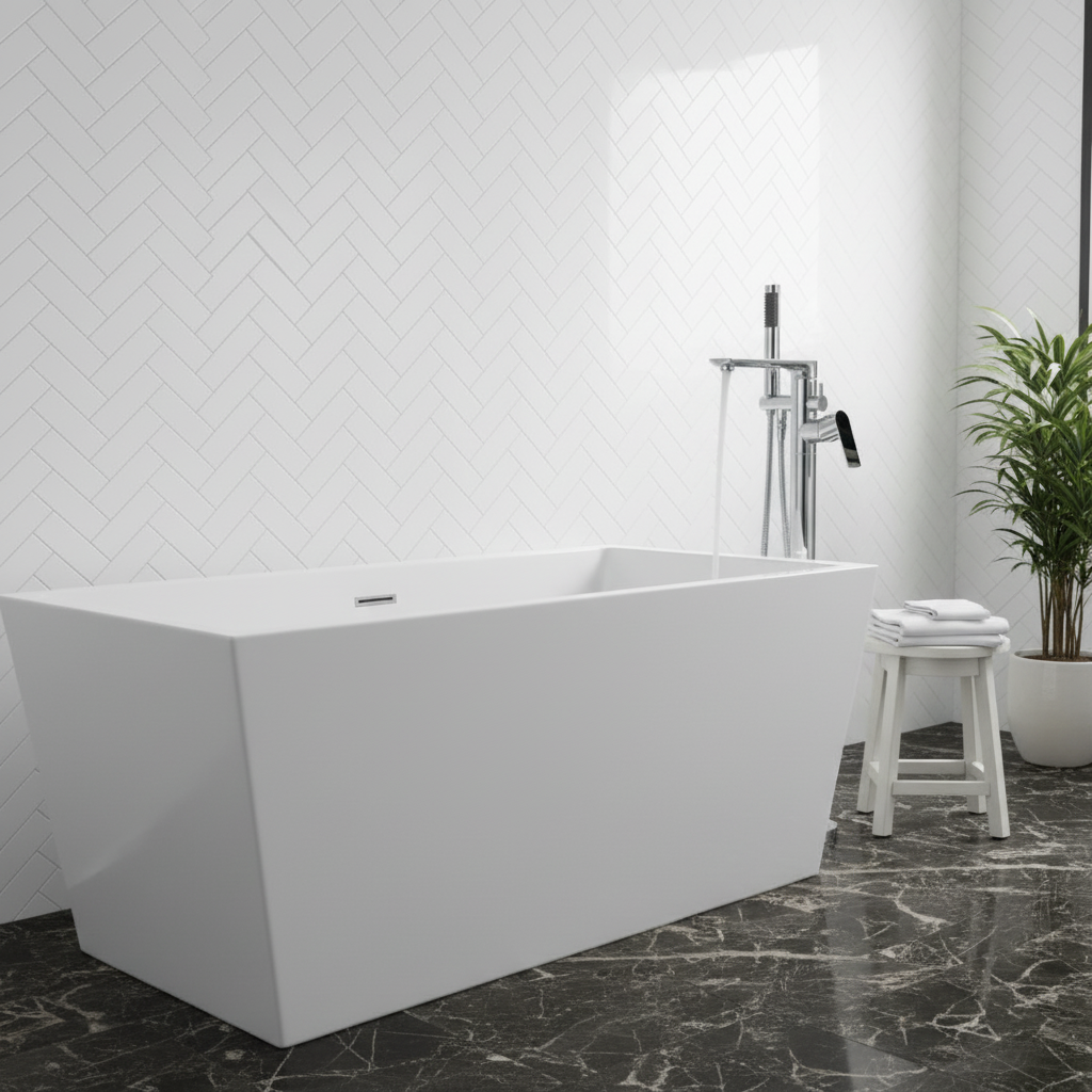 Vrijstaande badkraan Emilia - Chroom - 88 × 22 × 16 cm