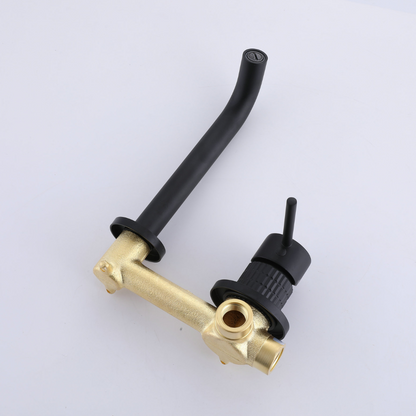 Inbouw wastafelkraan Angelica - Mat zwart - Incl. inbouwdeel - 23 × 20.5 × 10 cm