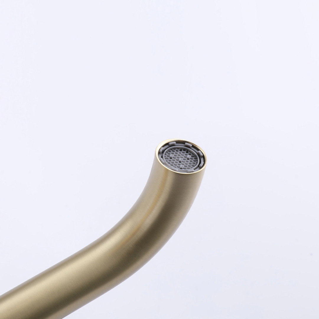 Opbouw wastafelkraan Angelica - Geborsteld goud - 15.9 × 12.2 × 5.5 cm