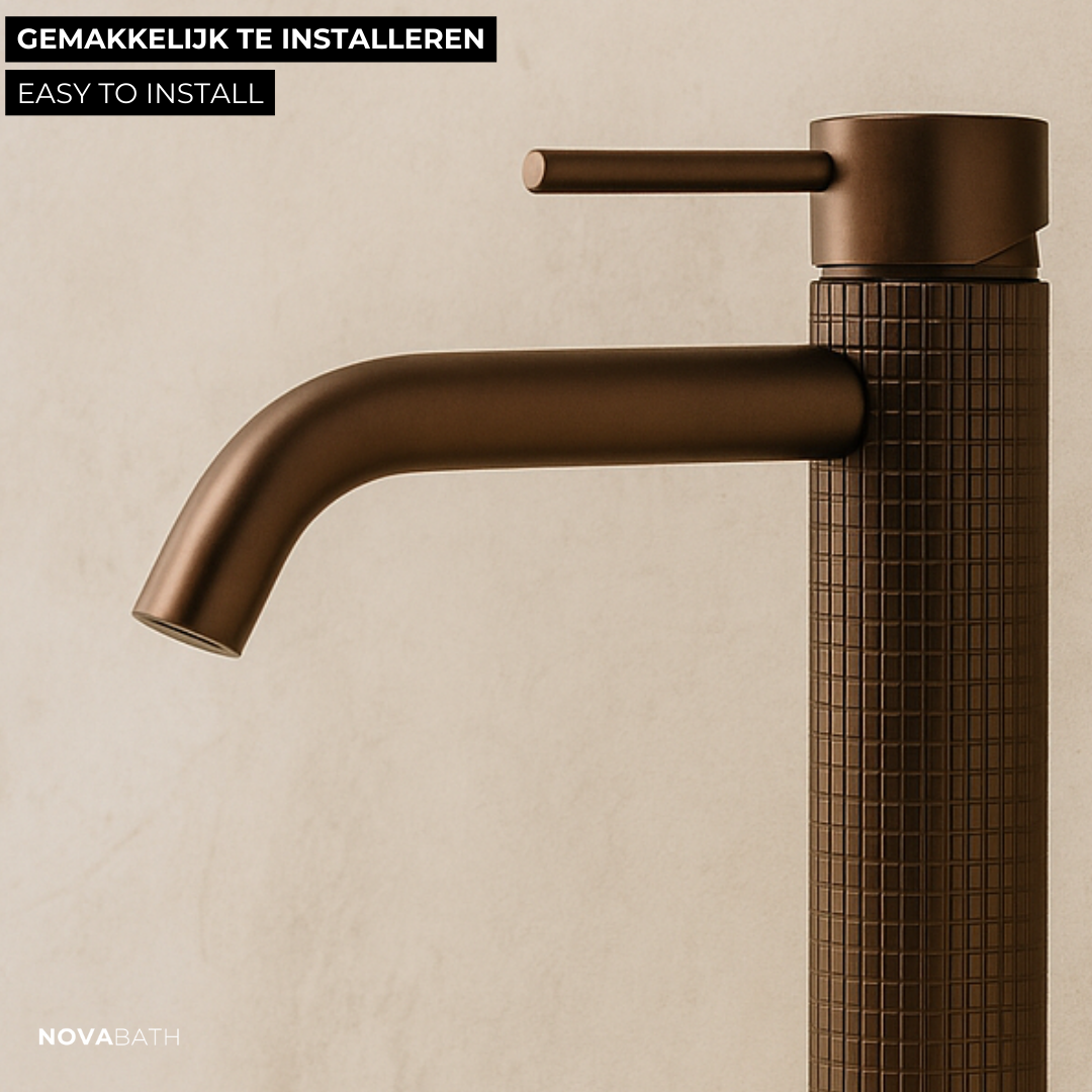 Opbouw wastafelkraan Angelica - Brushed rose gold - 15.9 × 12.2 × 5.5 cm