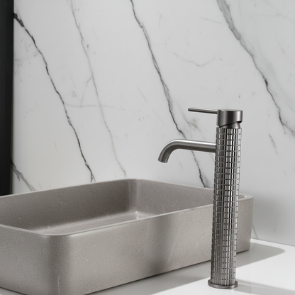 Hoge wastafelkraan Angelica - Gunmetal grey - 30,5 × 5,5 × 19 cm