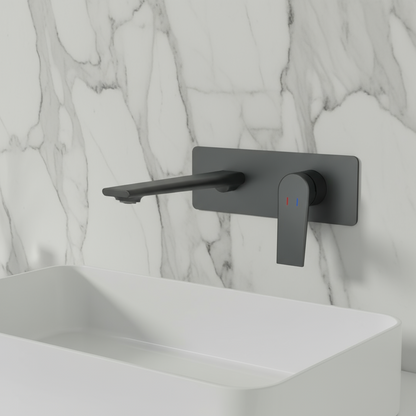 Inbouw wastafelkraan Diego  – Mat zwart - Incl. inbouwdeel - 22,5 × 11 × 20 cm