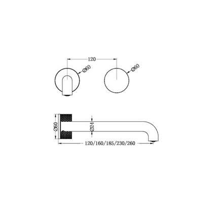 Inbouw wastafelkraan Valencia – Progressive - Brushed nickel