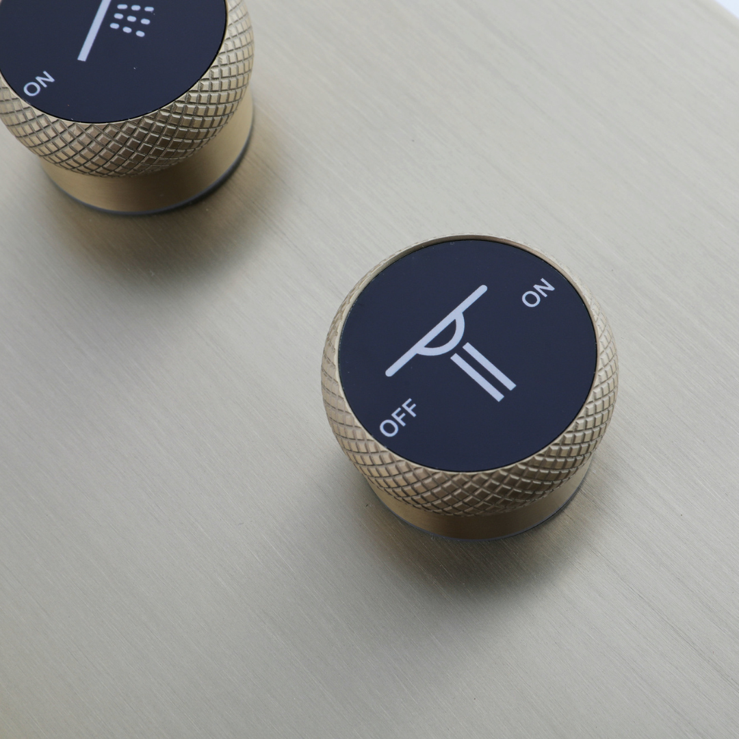 Douchepaneel Elena - LED - Digitaal display - Geborsteld goud - 145 × 18 × 65 cm