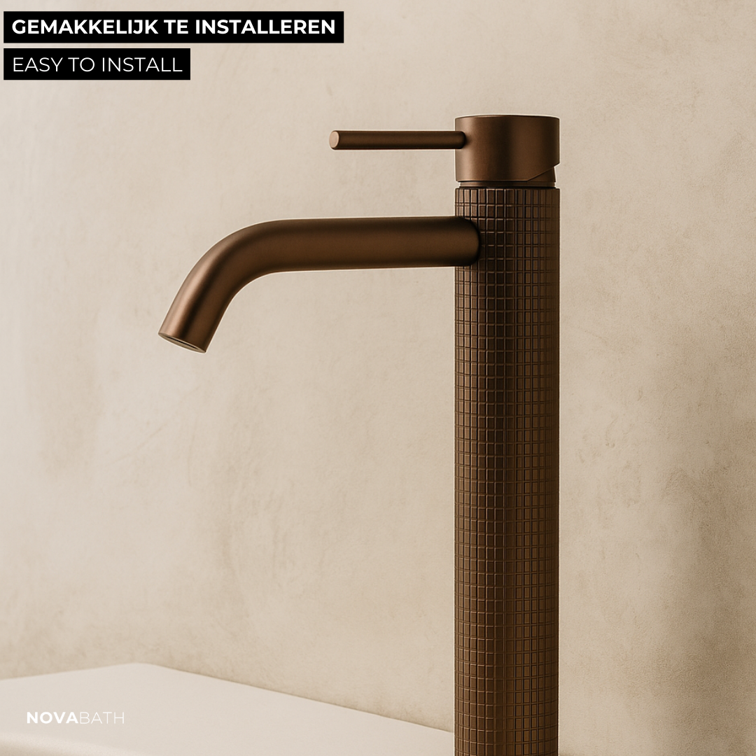 Hoge wastafelkraan Angelica - Brushed rose gold - 30.5 × 22.2 × 5.5 cm