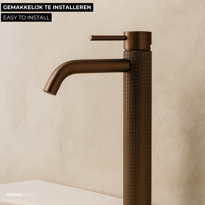 Hoge wastafelkraan Angelica - Brushed rose gold - 30.5 × 22.2 × 5.5 cm