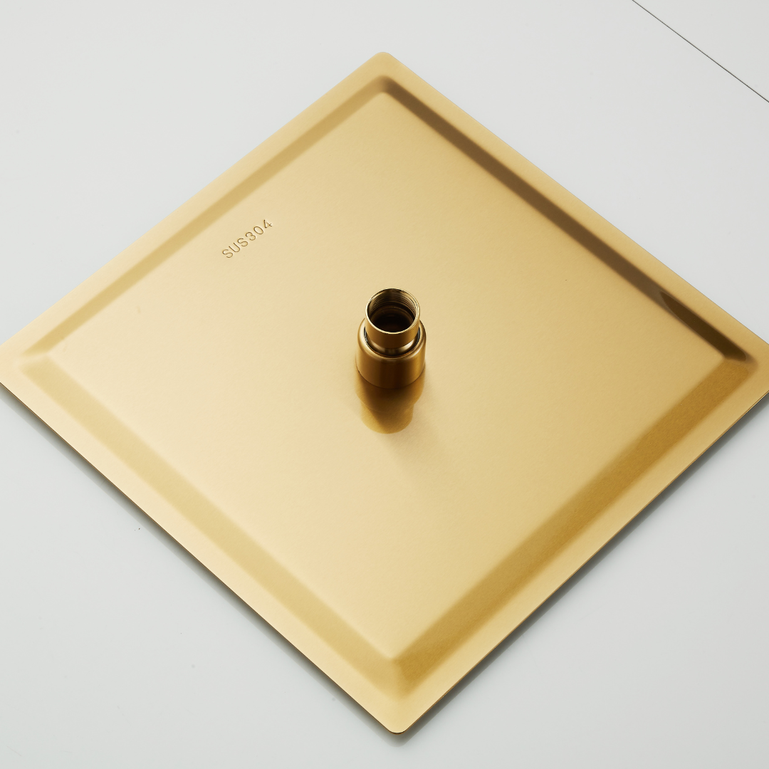 Thermostatische Inbouw Regendoucheset - Carla - Geborsteld goud