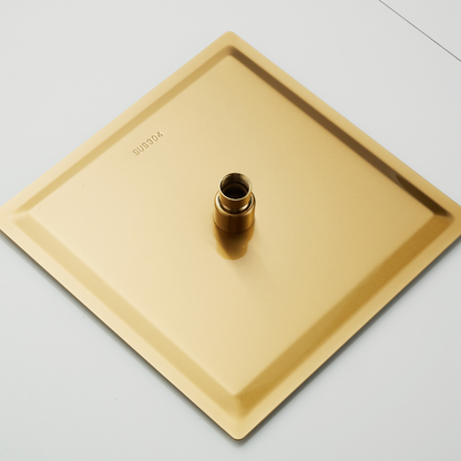 Thermostatische Inbouw Regendoucheset - Carla - Geborsteld goud