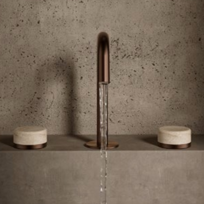 Inbouw mengkraan – Sorrento – Rome Travertine – Gun metal grey