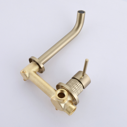 Inbouw wastafelkraan Angelica - Geborsteld goud - Incl. inbouwdeel - 23 × 20.5 × 10 cm