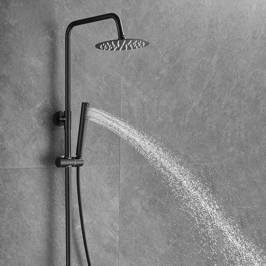 Thermostatisch opbouw regendoucheset - Julio - Zwart