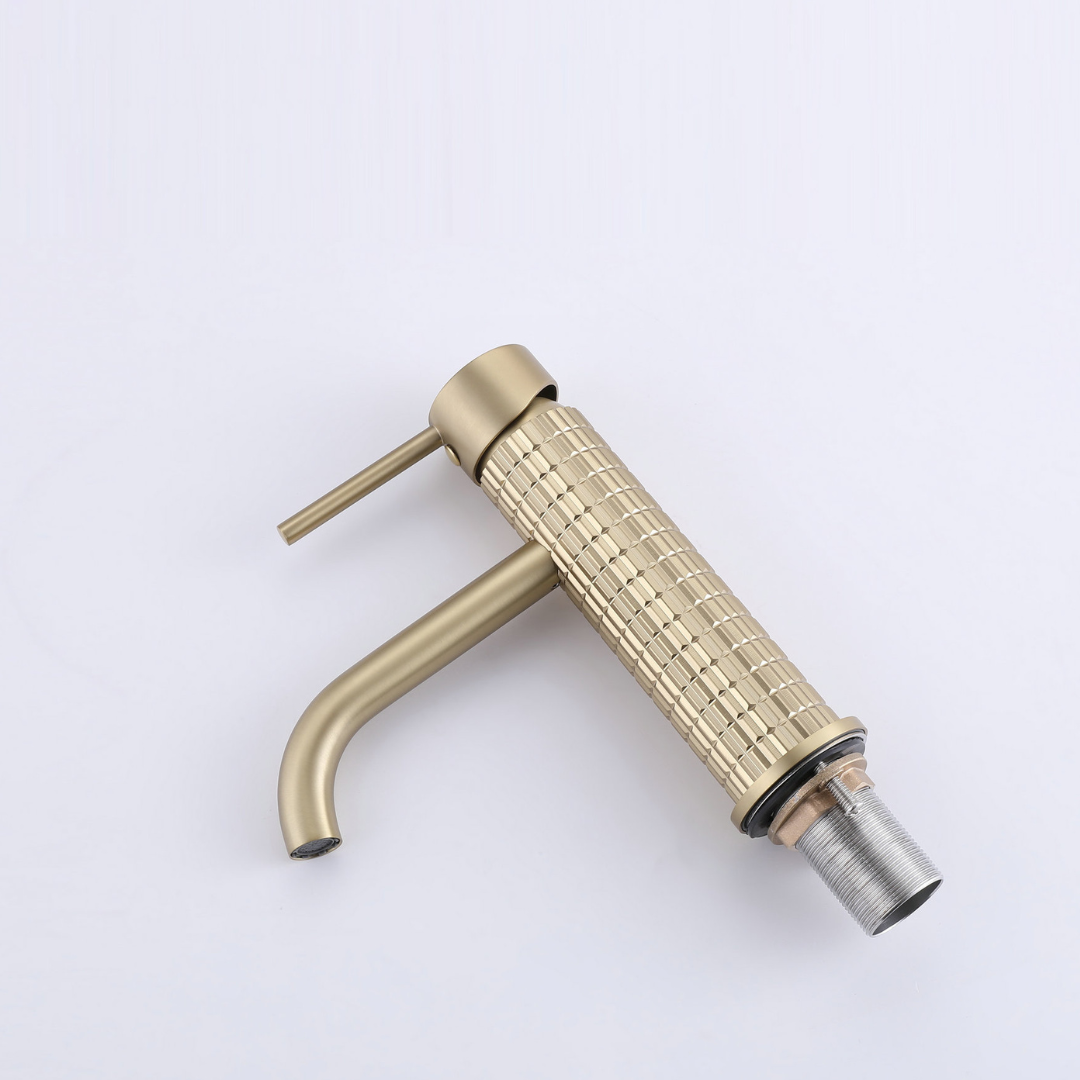 Opbouw wastafelkraan Angelica - Geborsteld goud - 15.9 × 12.2 × 5.5 cm