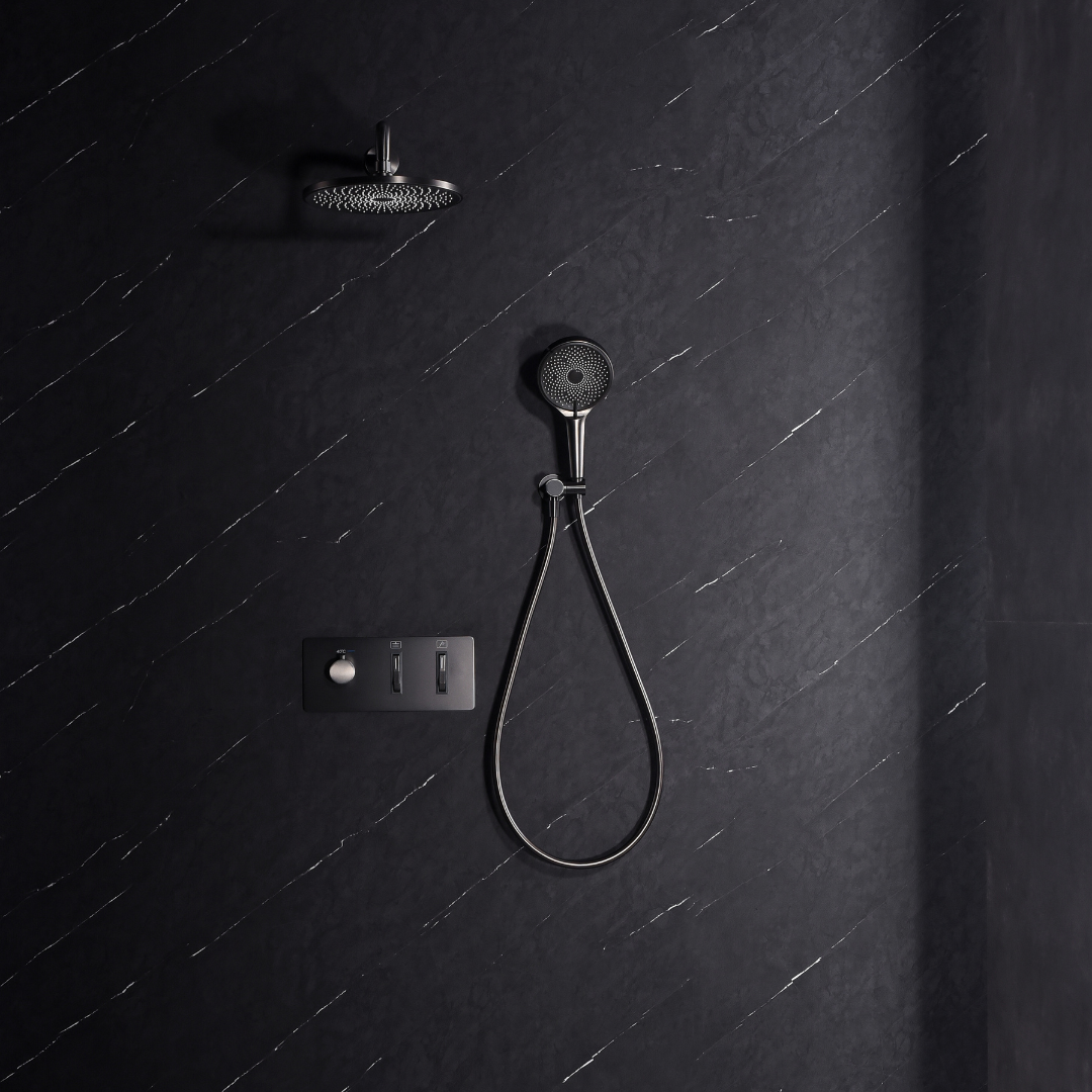 Inbouw Regendoucheset - Leonardo - Gunmetal grey