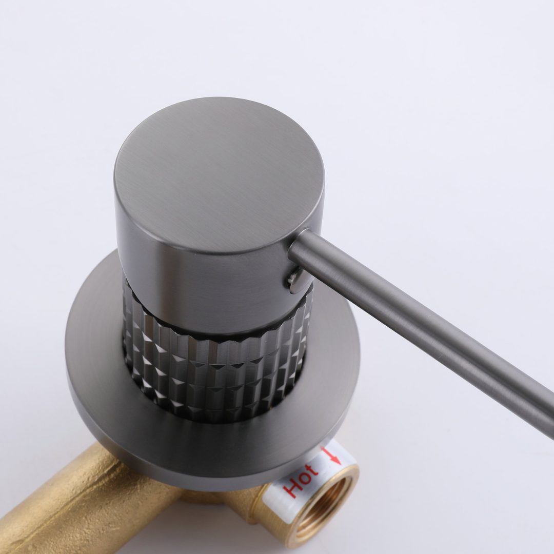 Inbouw wastafelkraan Angelica - Gunmetal grey - Incl. inbouwdeel - 23 × 20.5 × 10 cm