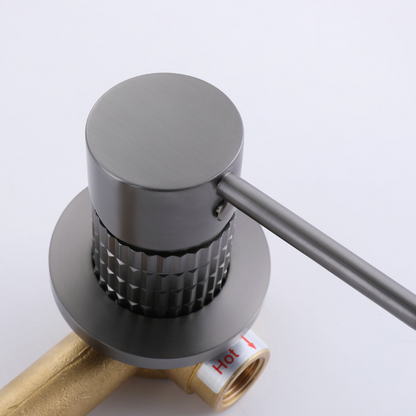 Inbouw wastafelkraan Angelica - Gunmetal grey - Incl. inbouwdeel - 23 × 20.5 × 10 cm