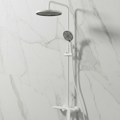 Opbouw regendoucheset Cynthia - Mat wit - 130 × 35 × 25 cm