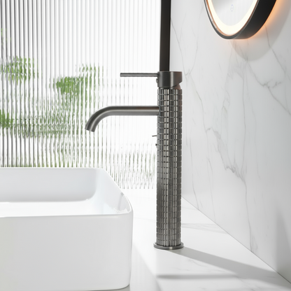 Hoge wastafelkraan Angelica - Gunmetal grey - 30,5 × 5,5 × 19 cm