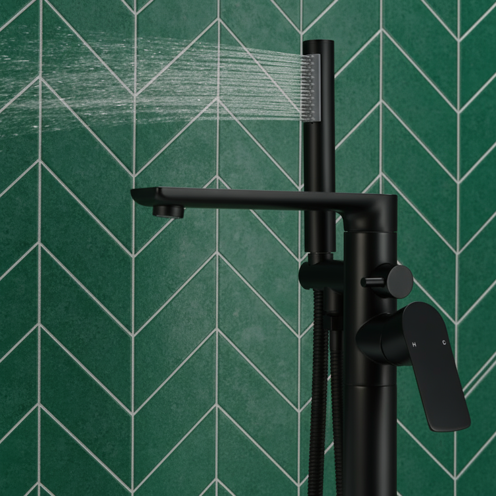 Vrijstaande badkraan Emilia - Mat zwart - 88 × 22 × 16 cm