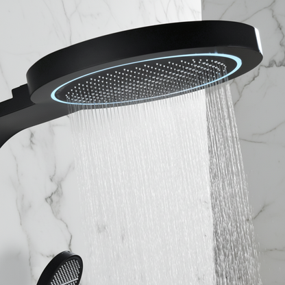 Douchepaneel Elena - LED - Digitaal display - Mat zwart- 145 × 18 × 65 cm