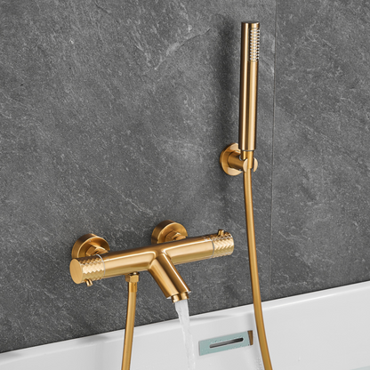 Thermostatische opbouw badkraan - Alessandra - Geborsteld goud