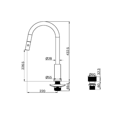 Keukenkraan Valencia – 2-Gats – Brushed Bronze