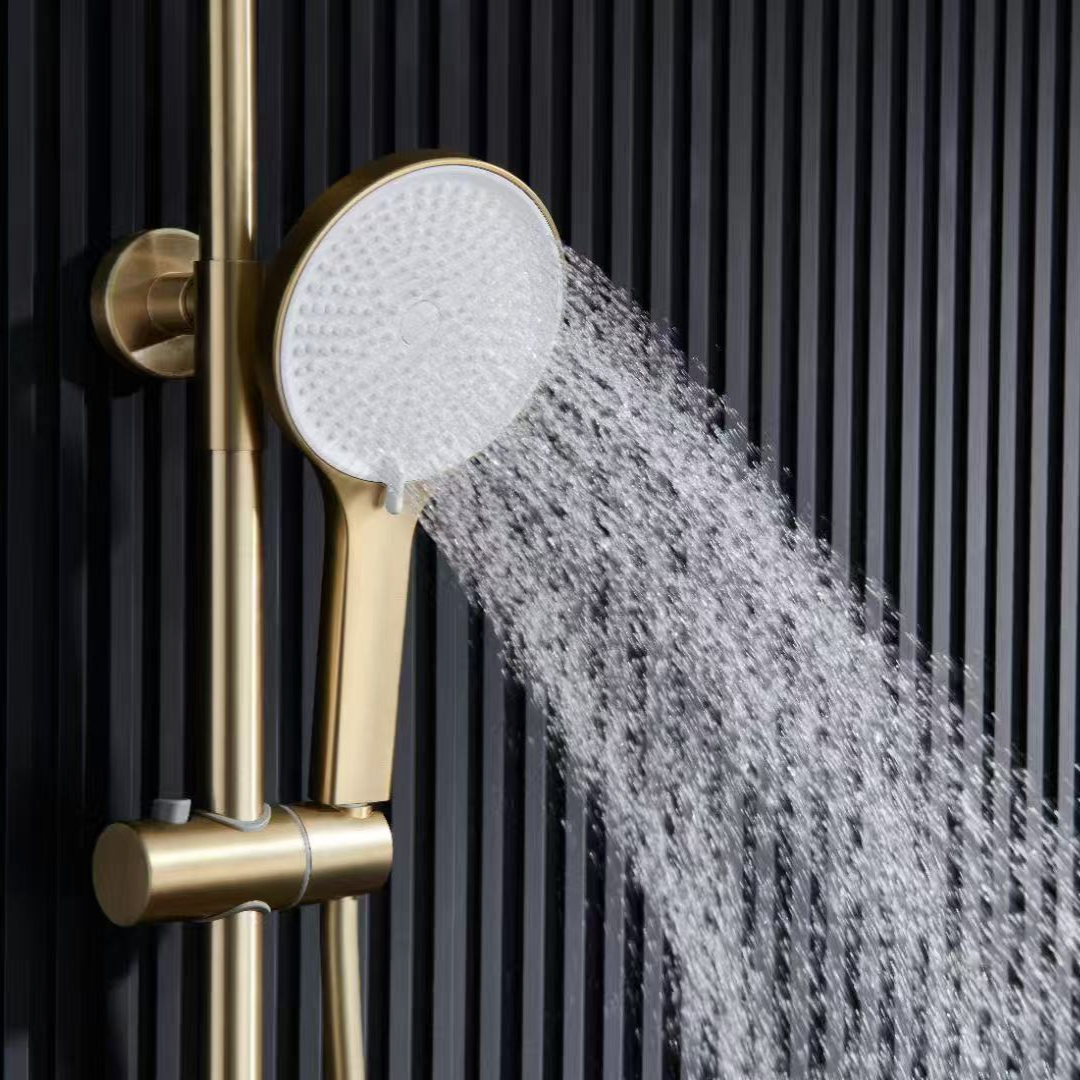 Thermostatische Opbouw Regendoucheset - Sandro - Geborsteld Goud
