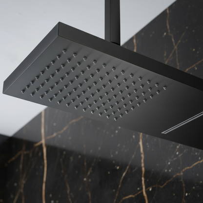 Douchepaneel Manuel – Waterval – Massagejets – Gunmetal grey, Chroom - 150 × 20 × 60 cm