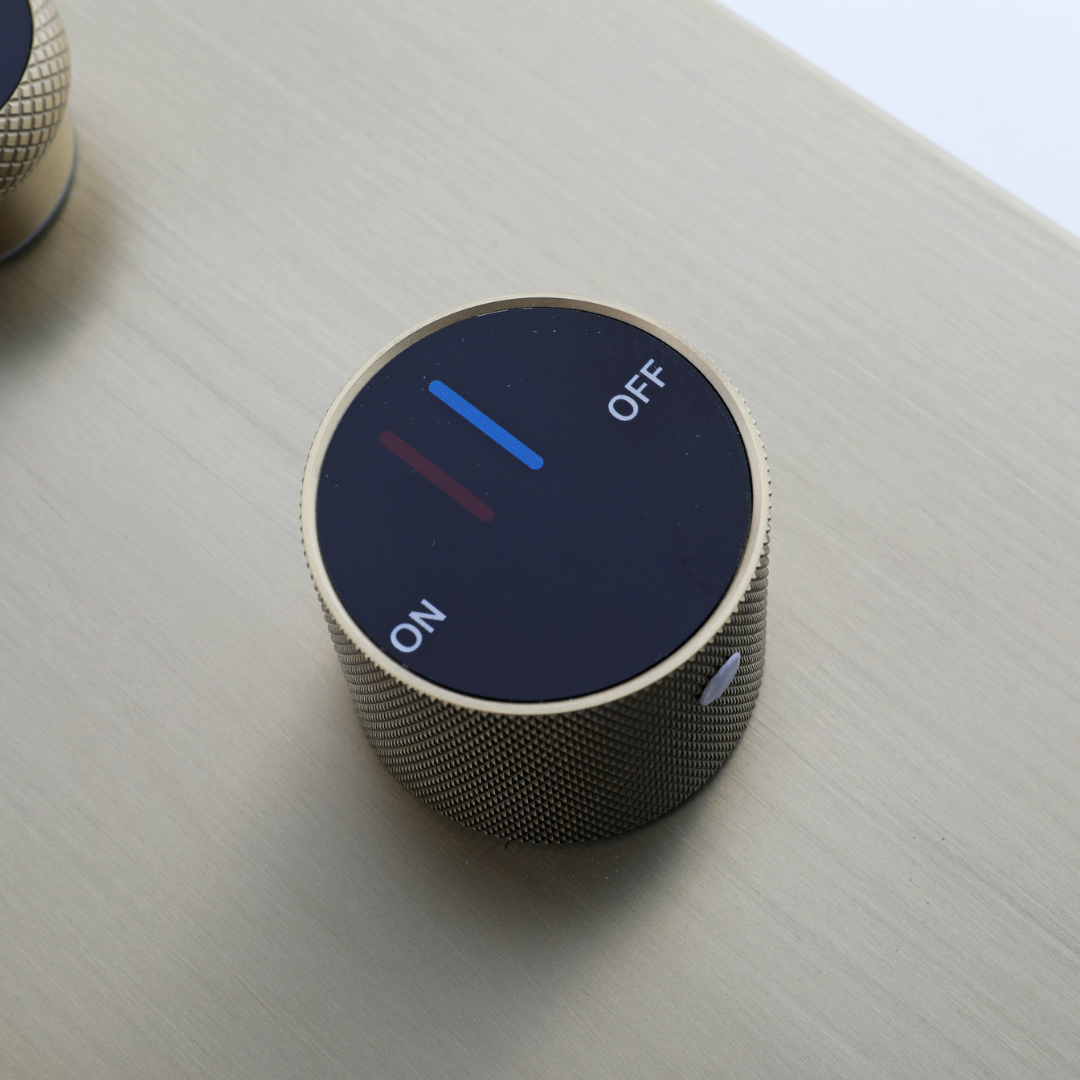 Douchepaneel Elena - LED - Digitaal display - Geborsteld goud - 145 × 18 × 65 cm