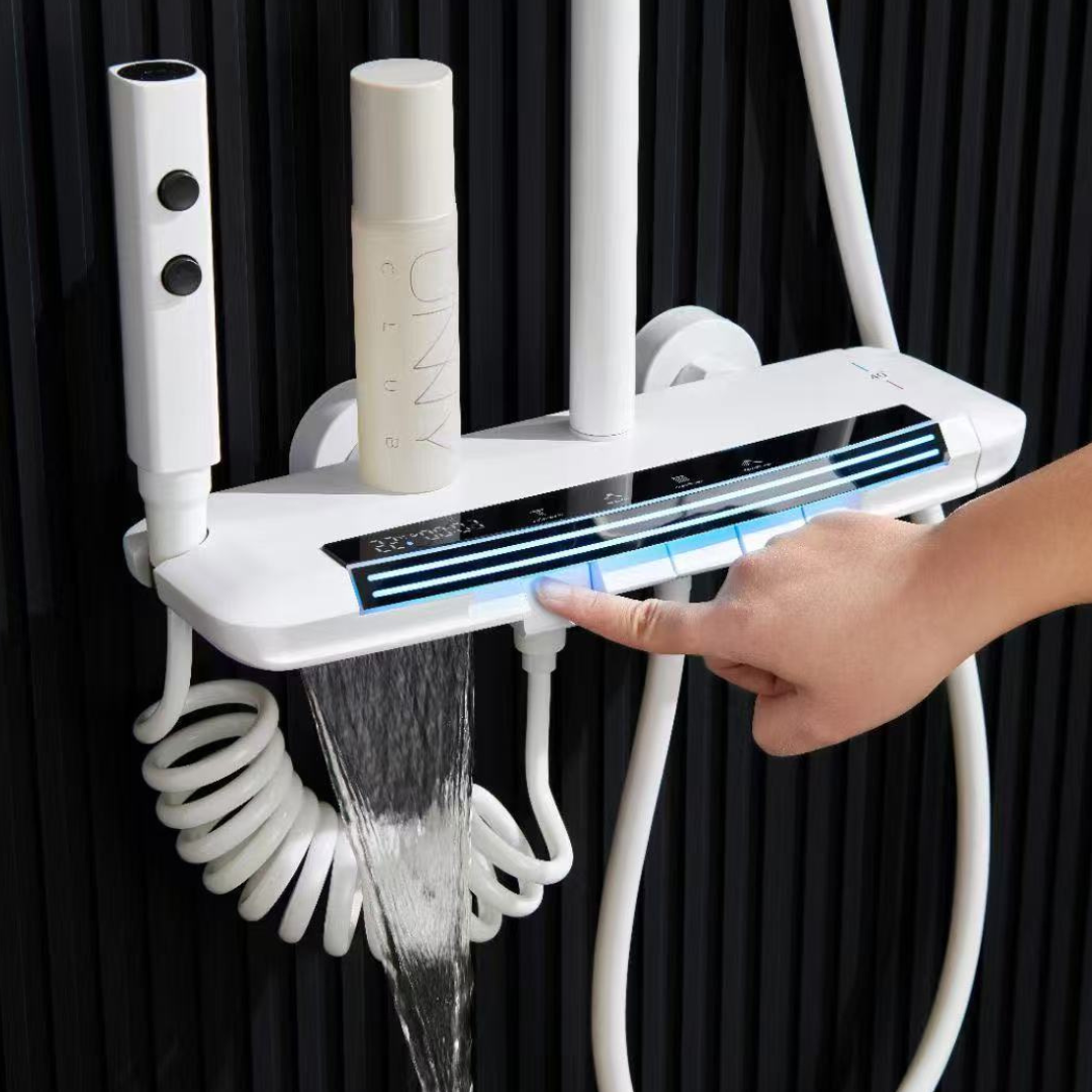 Thermostatische Opbouw Regendoucheset - Sandro - Mat wit
