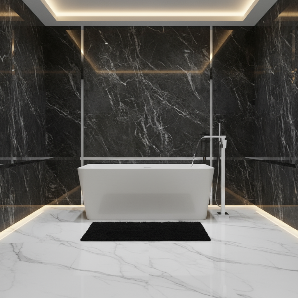 Vrijstaande Badkraan Lisandro – Watervaluitloop –  Chroom- 87 × 22 × 15 cm