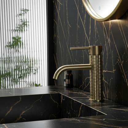 Opbouw wastafelkraan Angelica - Geborsteld goud - 15.9 × 12.2 × 5.5 cm