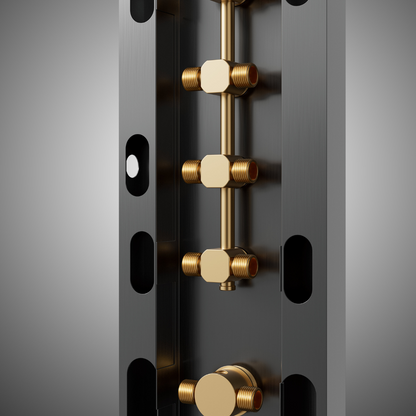 Thermostatisch Douchepaneel Marcelo – Digitale Display - Gunmetal Grey - 182 × 40 × 52 cm