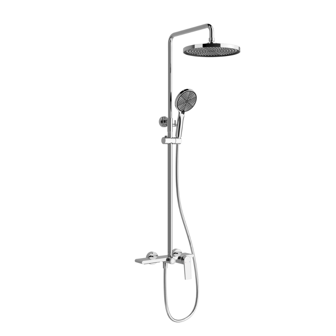 Opbouw regendoucheset Cynthia - Chroom- 130 × 35 × 25 cm