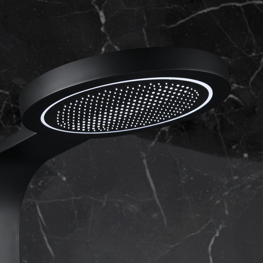 Douchepaneel Elena - LED - Digitaal display - Mat zwart- 145 × 18 × 65 cm