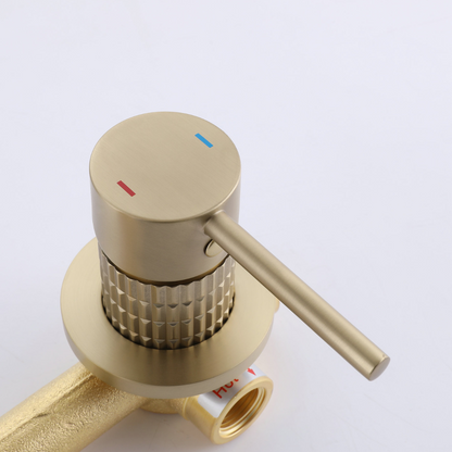 Inbouw wastafelkraan Angelica - Geborsteld goud - Incl. inbouwdeel - 23 × 20.5 × 10 cm