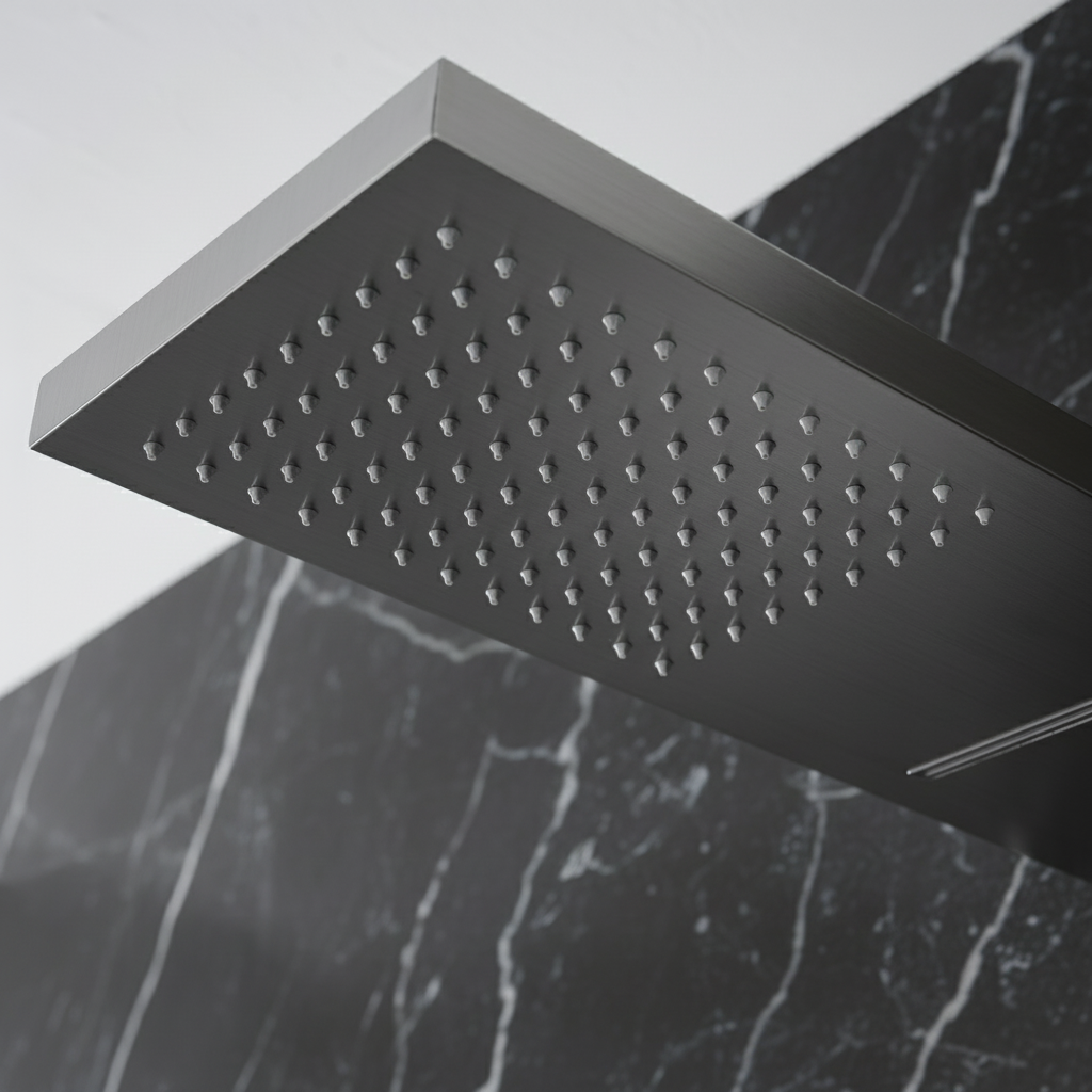 Douchepaneel Manuel – Waterval – Massagejets – Geborsteld nikkel - 150 × 20 × 60 cm