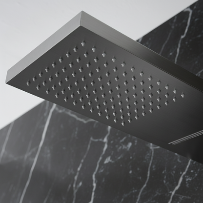 Douchepaneel Manuel – Waterval – Massagejets – Geborsteld nikkel - 150 × 20 × 60 cm