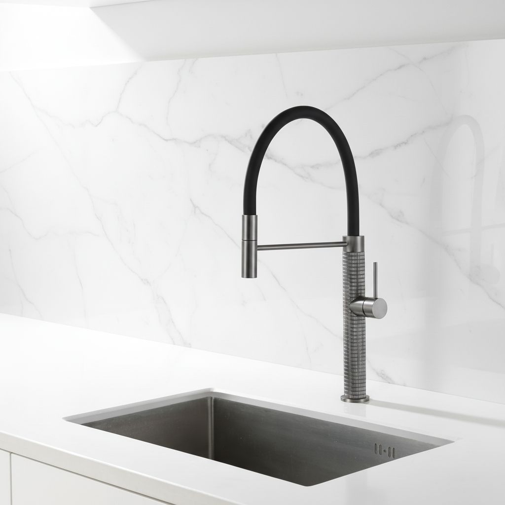 Semi-professionele Keukenkraan Angelica – Uittrekbare Uitloop – Gunmetal Grey - 52.9 × 24.9 × 5.5 cm