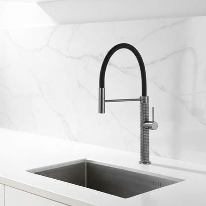 Semi-professionele Keukenkraan Angelica – Uittrekbare Uitloop – Gunmetal Grey - 52.9 × 24.9 × 5.5 cm