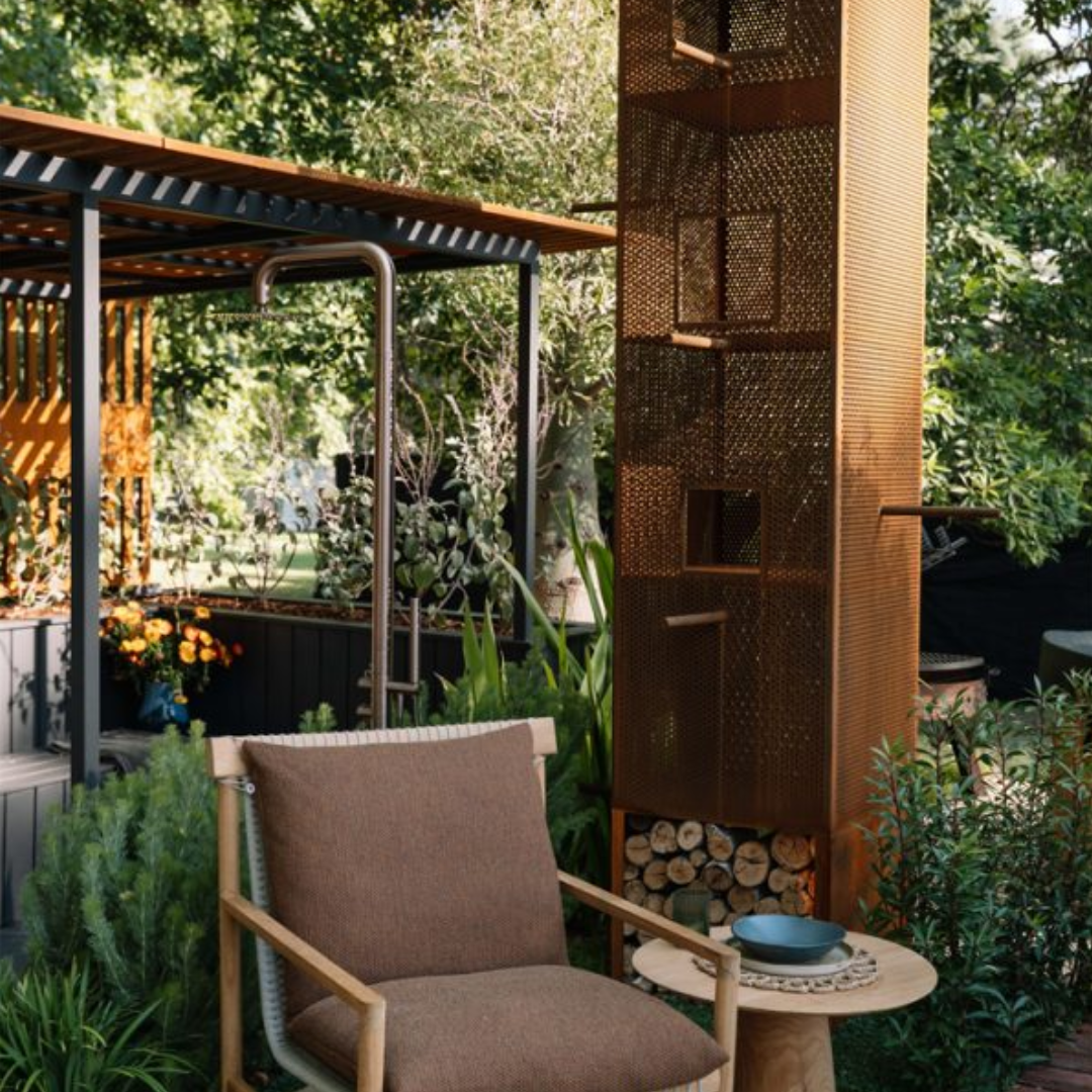 Buitendoucheset Capri – Vrijstaand – Regendouche & Staafhanddouche - Brushed bronze