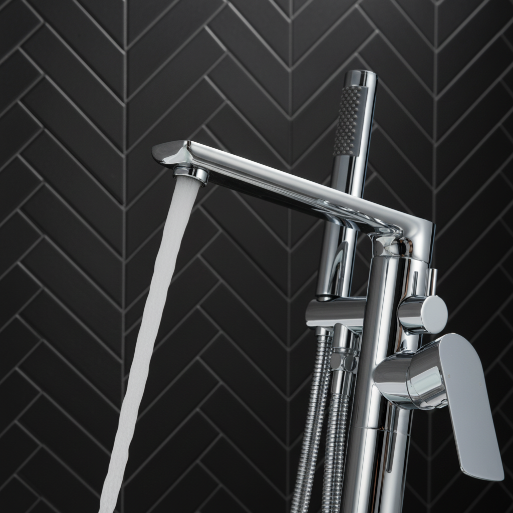 Vrijstaande badkraan Emilia - Chroom - 88 × 22 × 16 cm