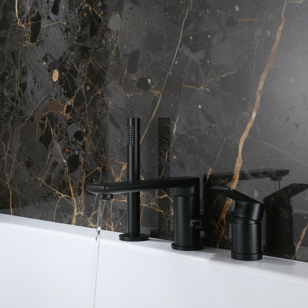 Opbouw badkraan Vero – Mat zwart - 21,6 × 24 × 19,5 cm