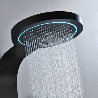 Douchepaneel Elena - LED - Digitaal display - Mat zwart- 145 × 18 × 65 cm