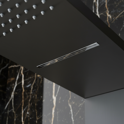 Douchepaneel Manuel – Waterval – Massagejets – Gunmetal grey, Chroom - 150 × 20 × 60 cm