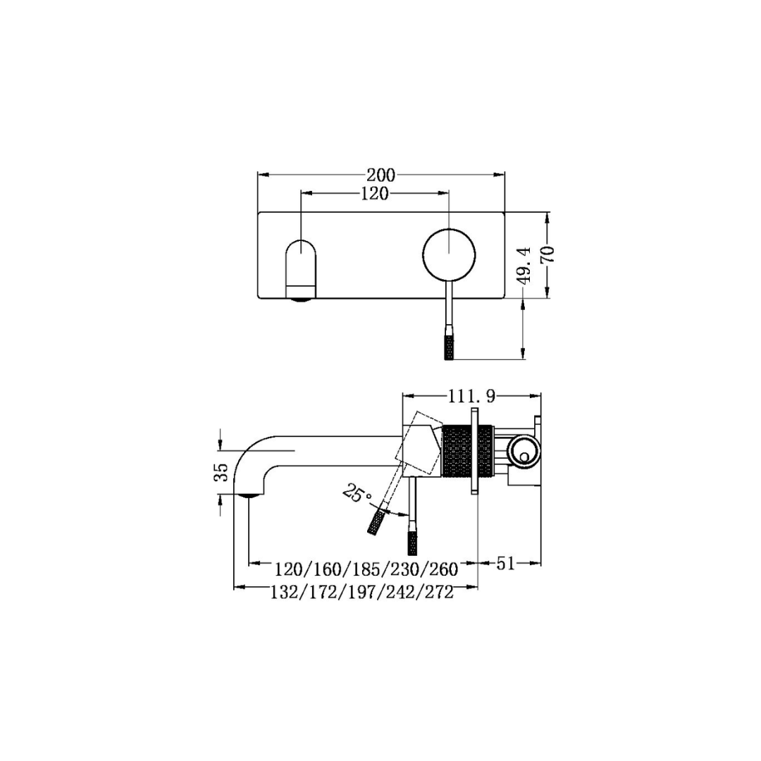 Inbouw wastafelkraan Valencia – Graphite
