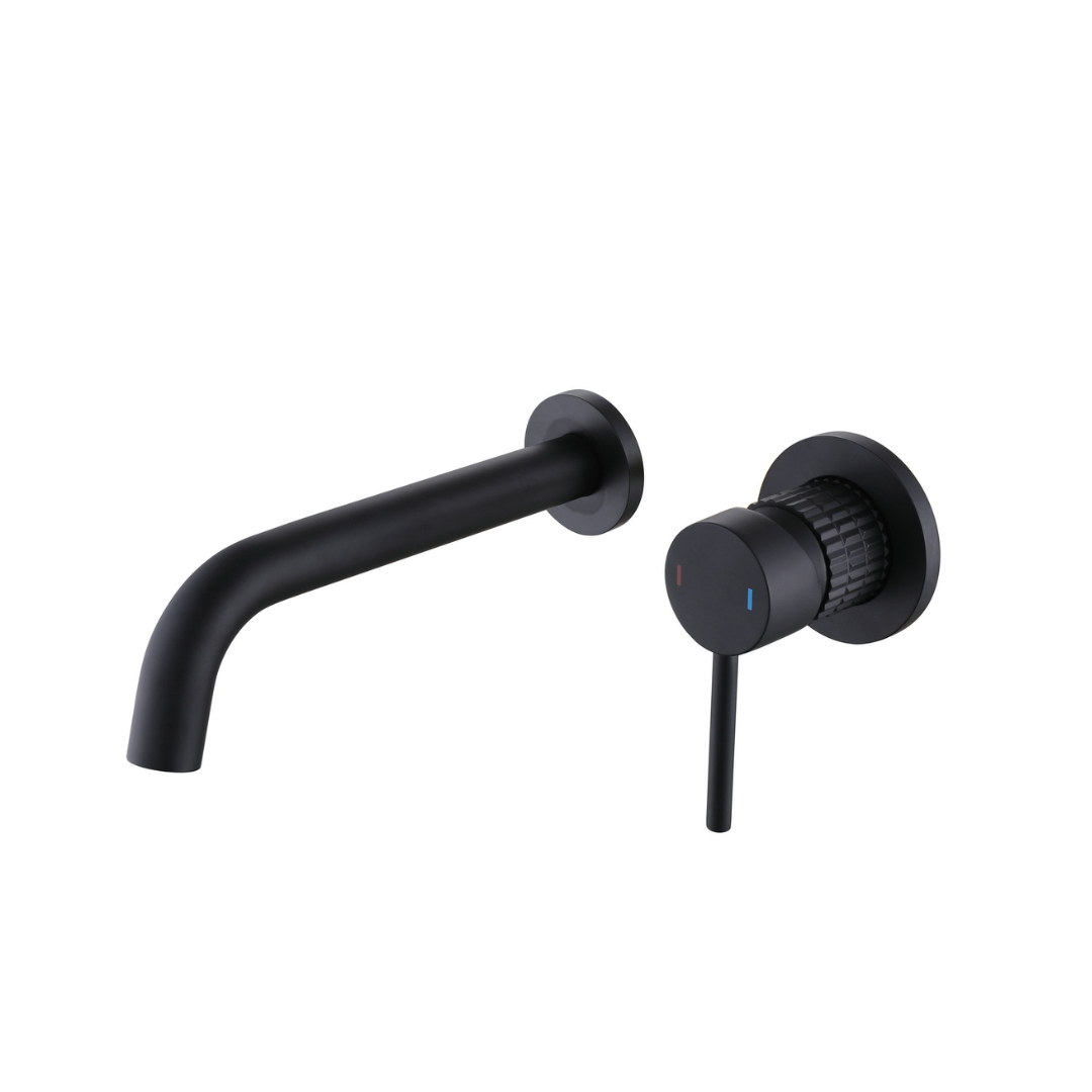 Inbouw wastafelkraan Angelica - Mat zwart - Incl. inbouwdeel - 23 × 20.5 × 10 cm