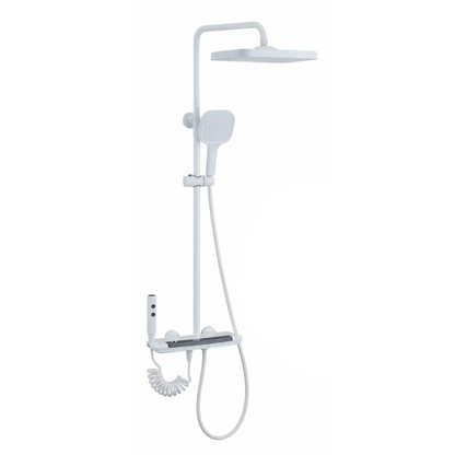 Thermostatische Opbouw Regendoucheset - Sandro - Mat wit